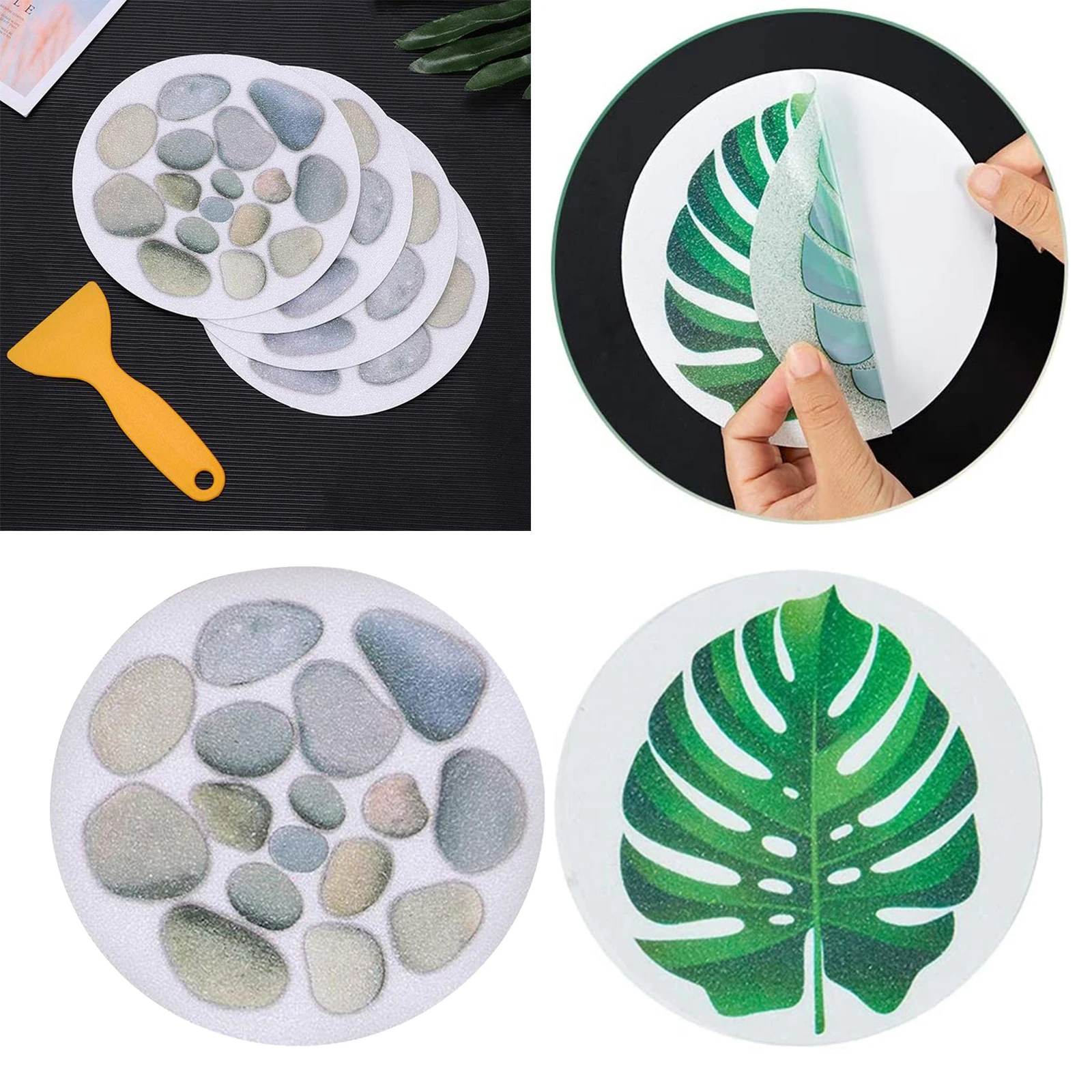 

8 Pcs Large Round Anti-Slip Decals with Strong Adhesive, Perfect Stickers Non-Slip for Your Bathtub Shower Floor Kitchen Stairs
