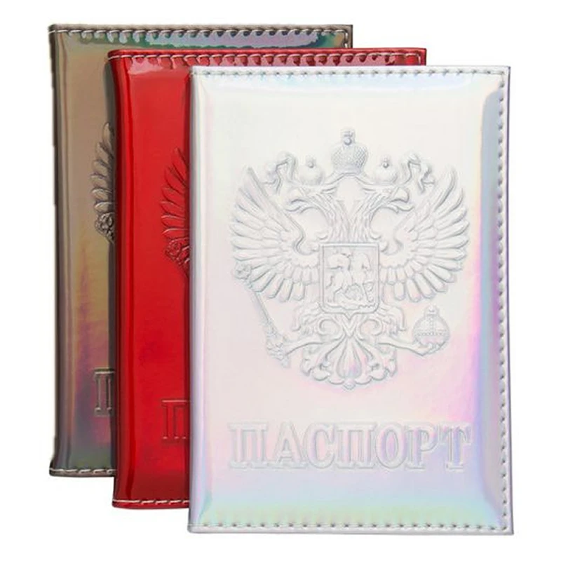 Fashion Laser Russia Passport Covers Holder Women Men PU Leather ID Bank Card Travel Accessories RFID Business Wallet Case | Багаж и сумки