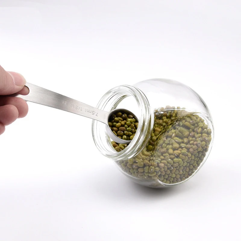 

Multipurpose Food-grade Stainless Steel Measuring Spoon Coffee Powder Spice Measure Scoop 6pcs/set Kitchen Baking Tools JJA008