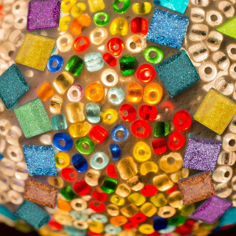 

300 G Assorted Colors Mosaic Tiles Glitter Crystal Mosaic & Metal Butterfly Sunflower Welcome Sign