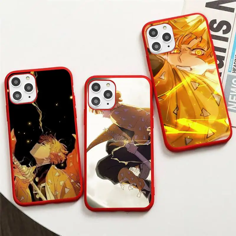 

Demon Slayer Phone Case Candy Color for iPhone 11 12 mini pro XS MAX 8 7 6 6S Plus X 5S SE 2020 XR Anime Cartoon Fashion Cool