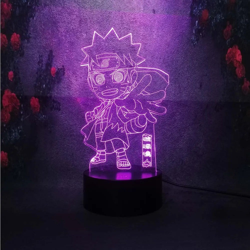 naruto COOL Boy Naruto Sasuke 3D USB Child current Desk Table lamp cartooncomic figure Night Light kid baby sleep bedroom Decor gifts - Испускаемый цвет: naruto
