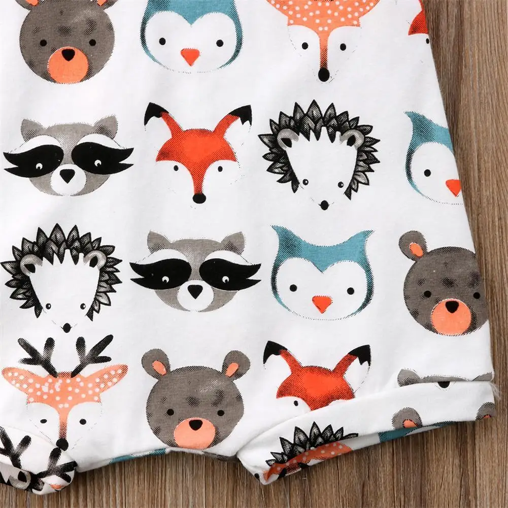 

Pudcoco 0-24M Cute Newborn Baby Boy Girl Cartoon Animal Print Cotton Romper Jumpsuit Playsuit Outfits Summer Clothes