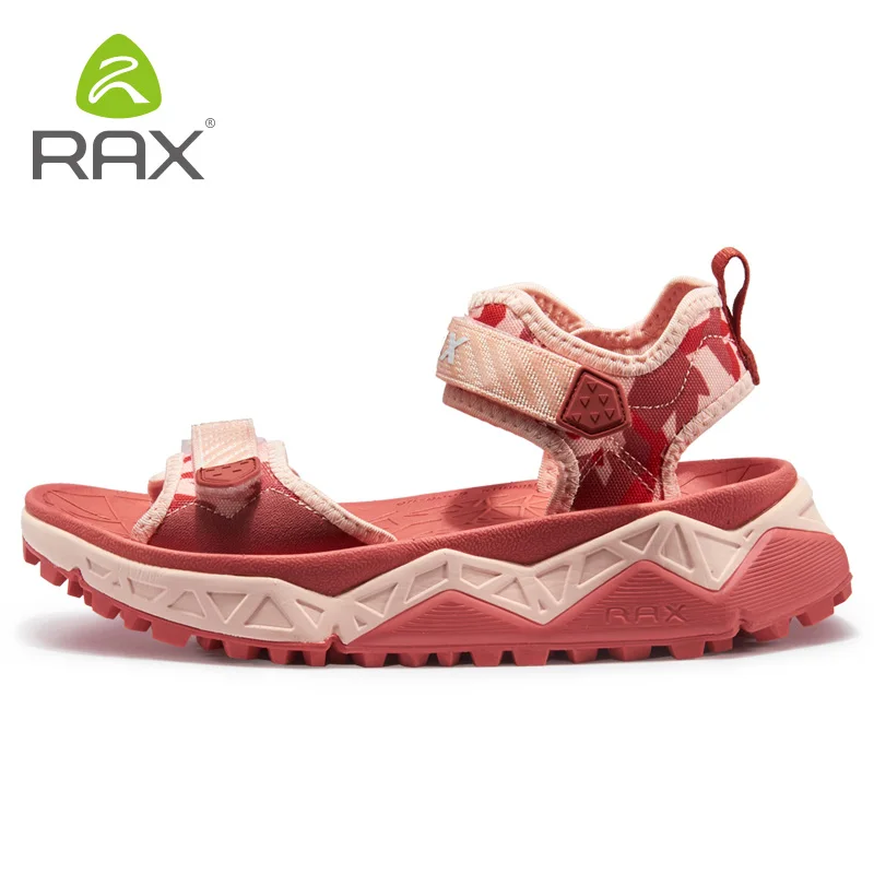 RAX/мужские спортивные сандалии; сезон лето; пляжные сандалии для мужчин; Водонепроницаемая Обувь для треккинга; Мужская дышащая обувь; Женская быстросохнущая обувь - Цвет: 486 red women