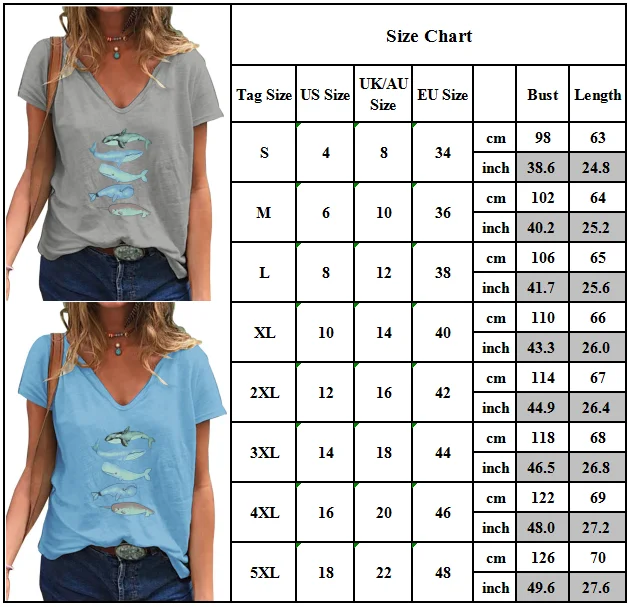 

Womens Ladies Fashion V-Neck Tee Tops Casual Printed Loose Baggy T-shirts Blouse