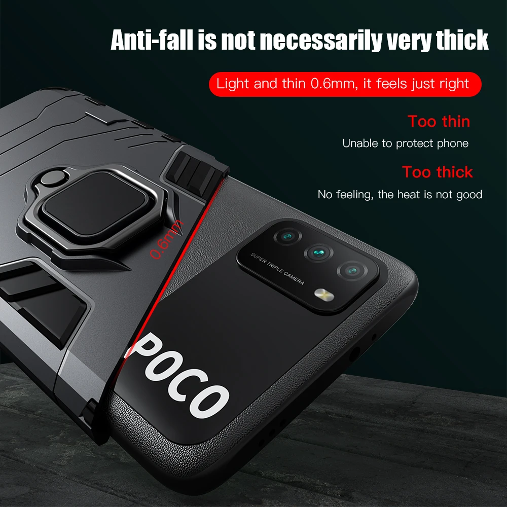 keysion shockproof case for xiaomi poco m3 m4 pro 5g f3 gt f2 ring stand phone back cover for poco x3 nfc x3 pro x4 gt x4 pro 5g free global shipping