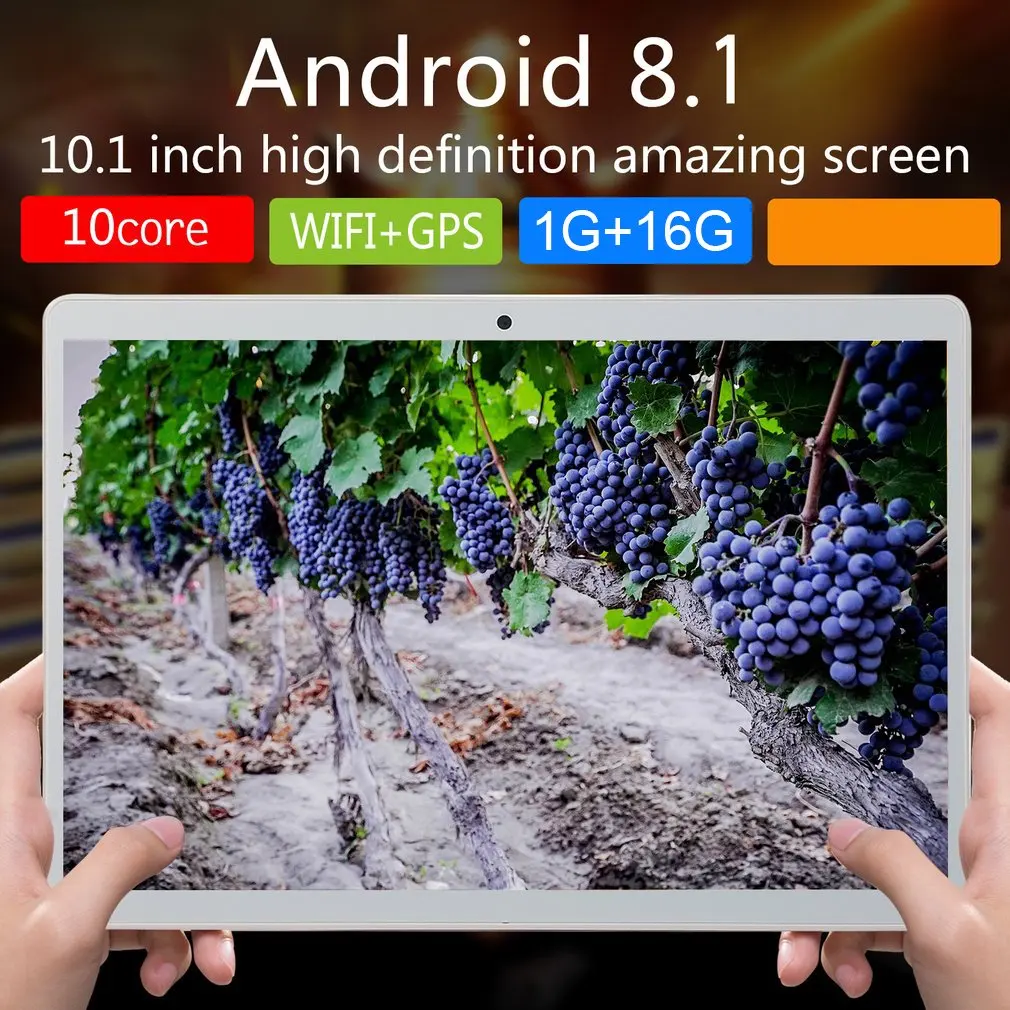 

Планшет V10 Classic, 10,1 дюйма, HD, большой экран, Android 8,10 версия, портативный планшет, 1 Гб + 16 ГБ, белый, EU/AU/ US/UKPlug