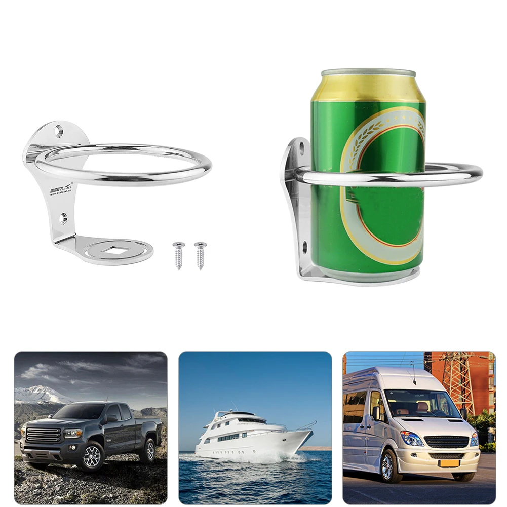 

Stainless Steel Cup Drink Holder Rack Beverage Can Bottle Stand Support Mounted Mug Bracket for Auto Car Marine Boat Truck RV