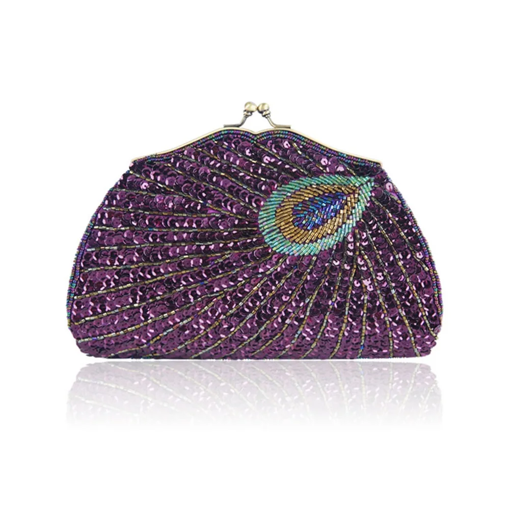 Glitter Shinny Clutch Bag Luxury Peacock Pattern Evening Bags Designer Ladies Banquet Clutches Elegant Shoulder Bags Party Pouch