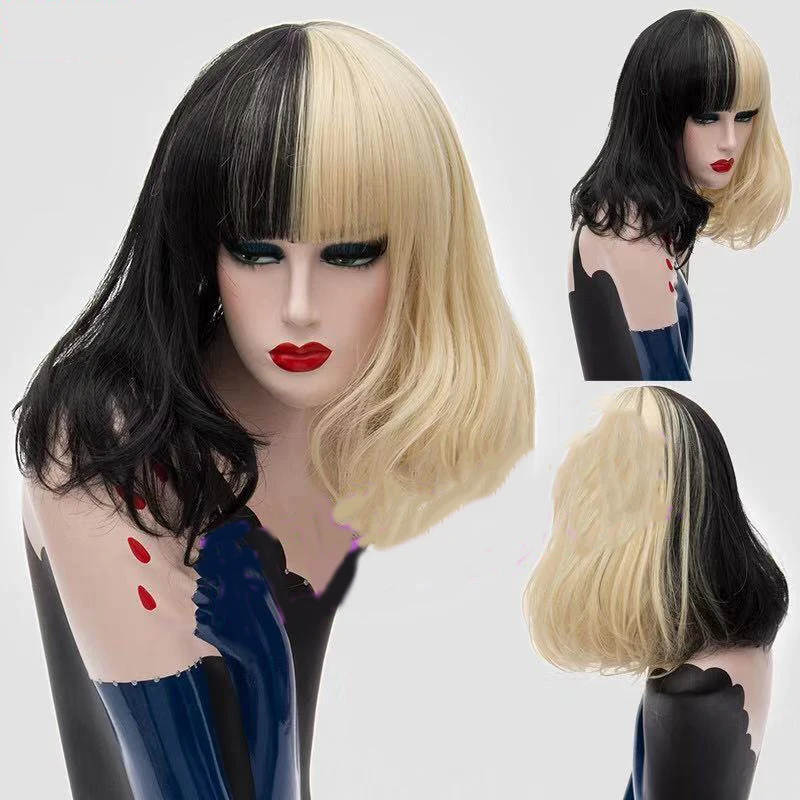 HAIRJOY синтетические волосы для женщин Черный Белый Средний прямой парик 4 цвета