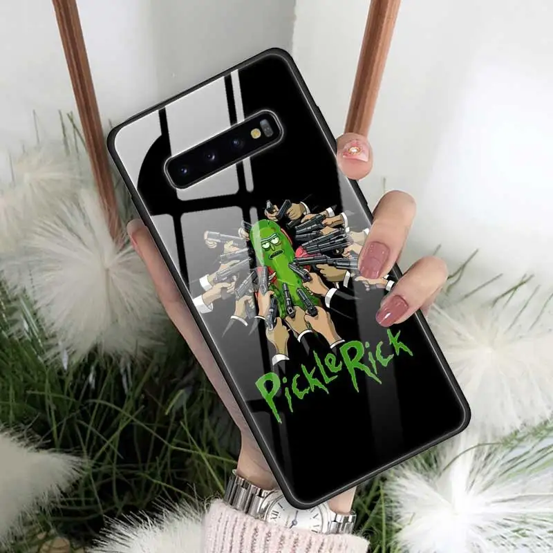 Чехол Rick And Morty из закаленного стекла для samsung Galaxy S10 S10e S9 S8 Note9 Note 10 Plus 5G A50 A30 края из ТПУ Fundas Capa