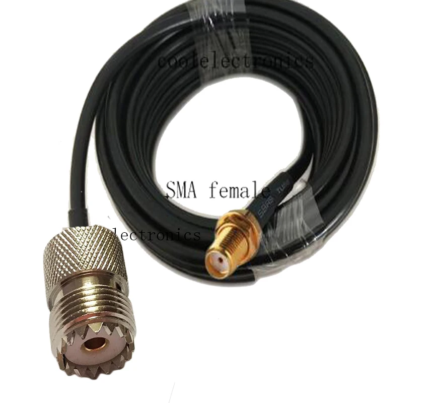 Гнездовой разъем SMA к гнезду UHF SO239 гнездовой RG58 коаксиальный кабель Pigtail Coax 50 см 1 м