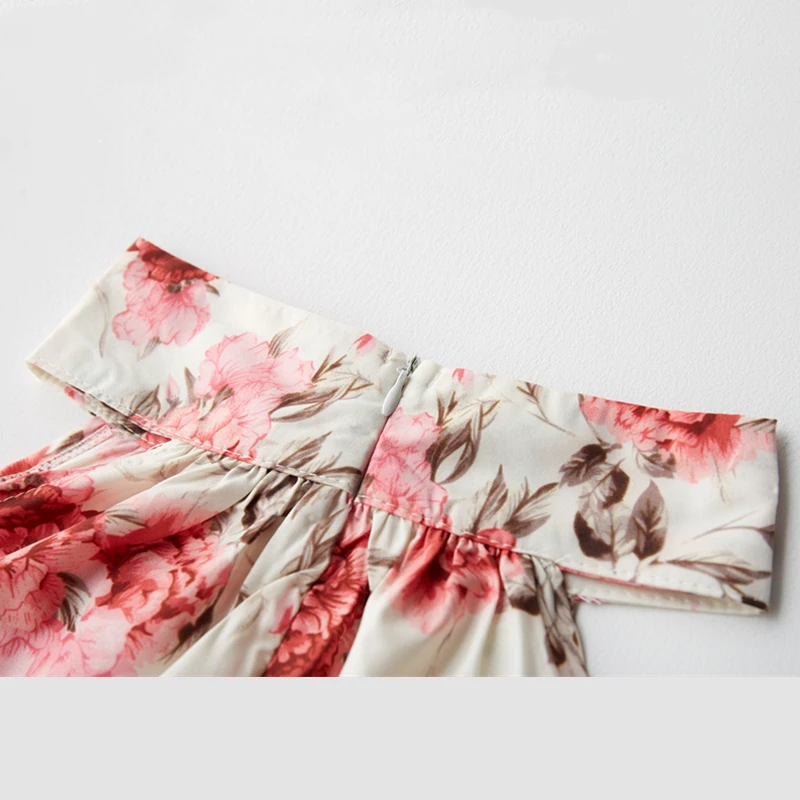 Платье Marwin женское с цветочным принтом пляжный стиль халтер до колен поясом без