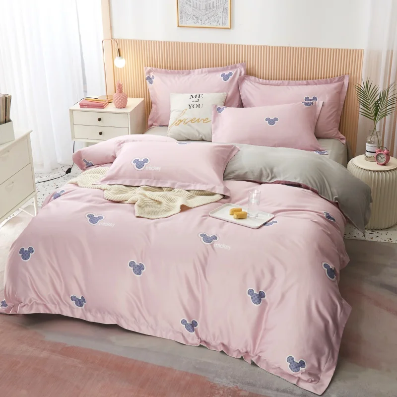 

OXYGEN Soft Washed Slik Bedding Set 4pcs duvet cover set Luxury High Quality bedding Home Textile Queen King size bed sheet set