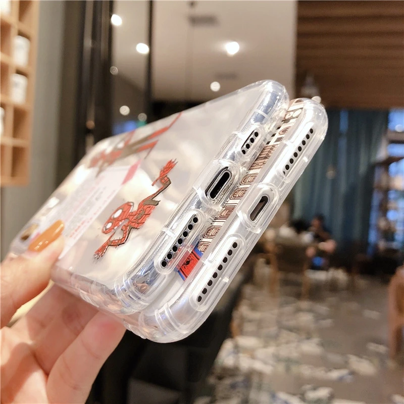 Anime Cartoon Couples Airbag Transparent Phone Case For iPhone 11 Pro X XS Max XR 8 7 6 6s Plus Soft TPU Clear Back Cover Coque |