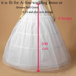 Imported Jupon White 4 Hoops Petticoats For Wedding Dress Ball Gown Plus Size Bride Petticoat 4 Circles One L