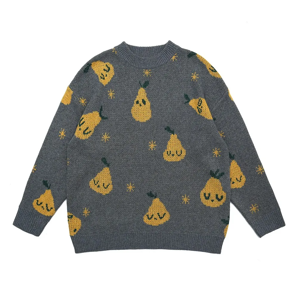 Забавный Милый милый зеленый винтажный дизайнерский Женский Свитер оверсайз