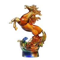 glass chinese zodiac horse decoration win instant success crystal crafts home living room promotion gift fortune gift
