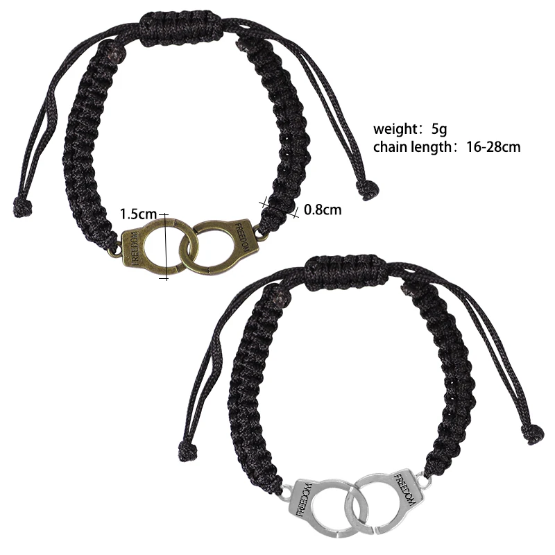 

Vintage Adjustable Handmade Bracelet Men Jewelry Handcuffs Charm Bracelet For Women Accessories Friendship Girl Couple Bracelets