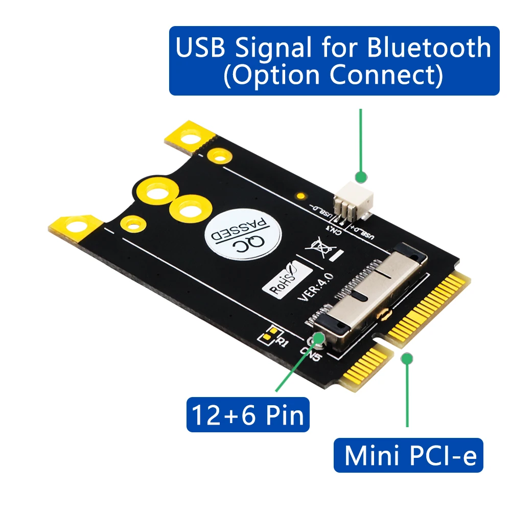 Плата адаптера преобразователя Mini PCIe для Broadcom BCM943602CS BCM94360CD BCM94331 BCM94331CD BCM943224P Wi-Fi и