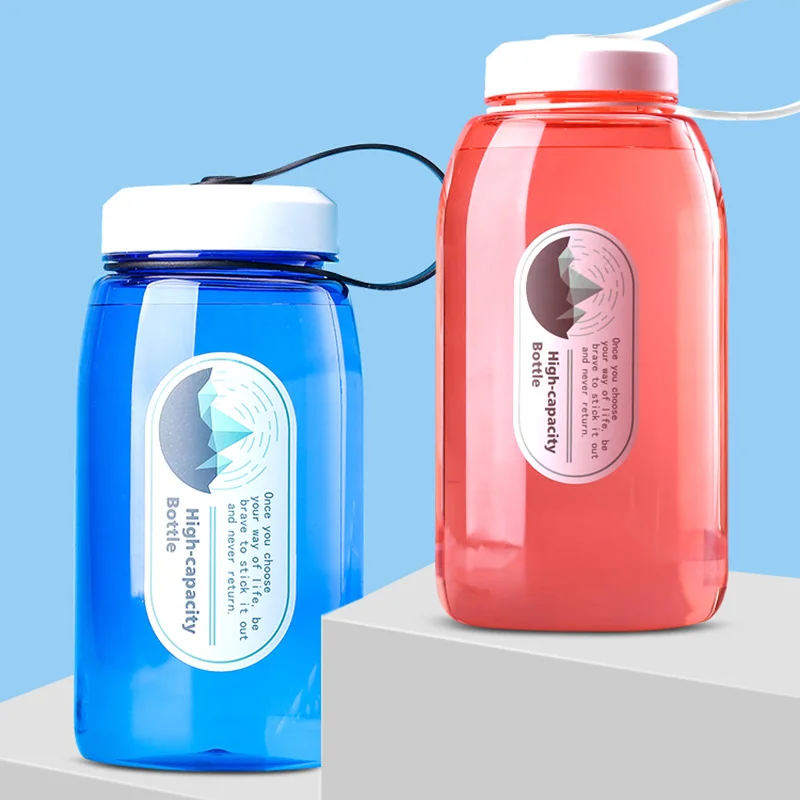

Leak Proof Water Bottle Cute Plastic Simple Large Sport Hot Water Portable Portable Shaker Botellas Para Agua Drinkware DE50SP