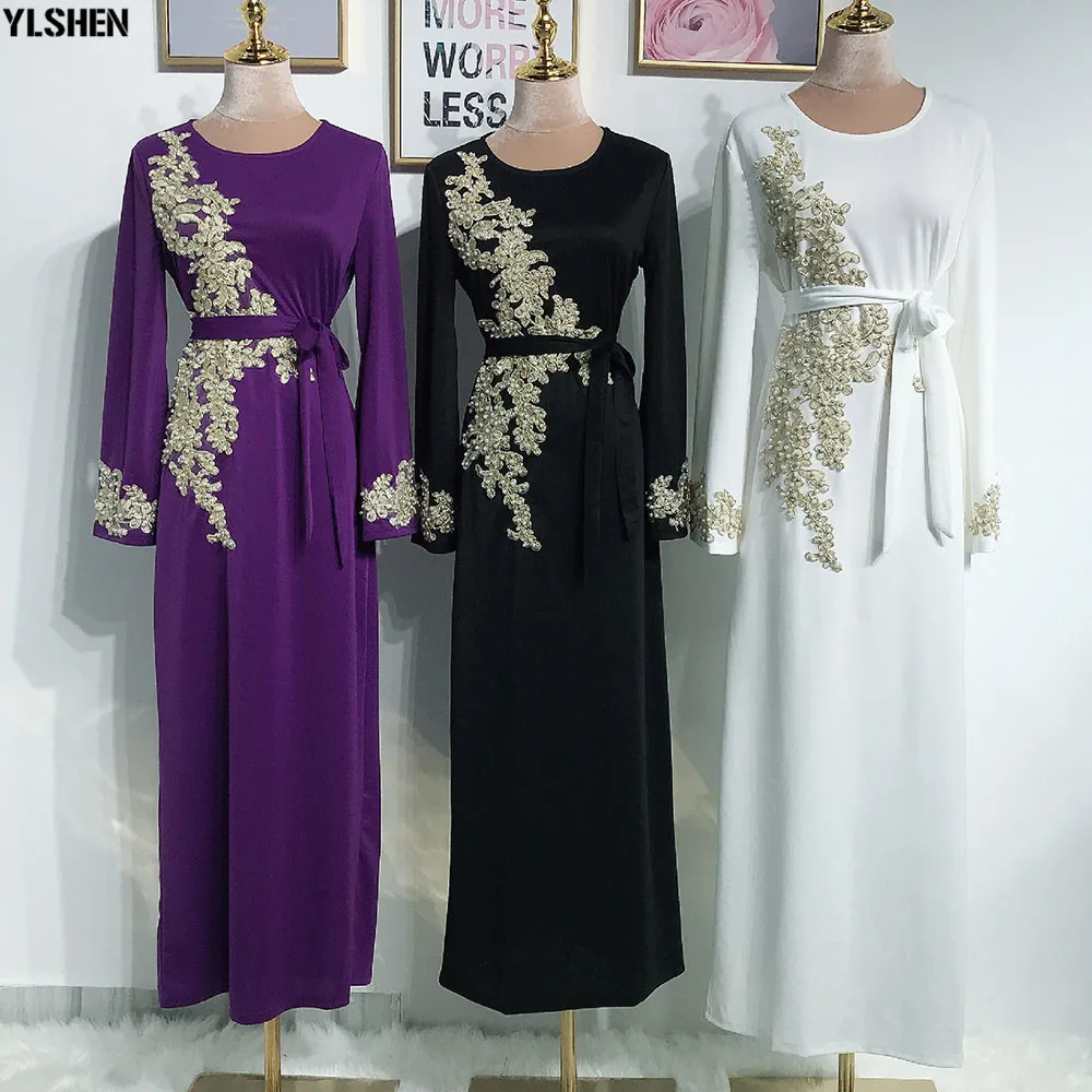 2020 Eid Mubarak Abaya Дубай мусульманское платье женский халат с вышивкой Рамадан Кафтан