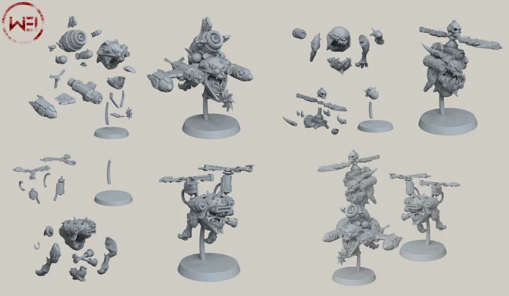 7 шт игры 40K Orc Squigs командный стол настольные Высокая точность Смола рассвет