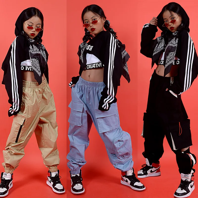 Обувь для девочек в стиле хип хоп костюмы джазовых танцев Одежда улицы детей