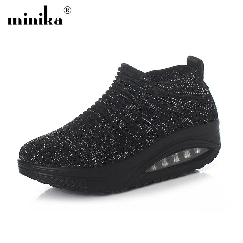 Hypersoft/кроссовки Женская обувь на платформе Женские кроссовки танкетке визуально