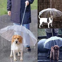 useful transparent pe pet umbrella small dog umbrella rain gear with dog leads keeps pet dry comfortable in rain snowing