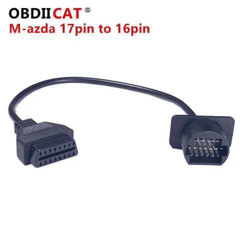 Для кабеля M-az-da 17 Pin OBDII OBD2 кабель диагностический Соединительный адаптер obd2 M-az-da 17pin на 16Pin