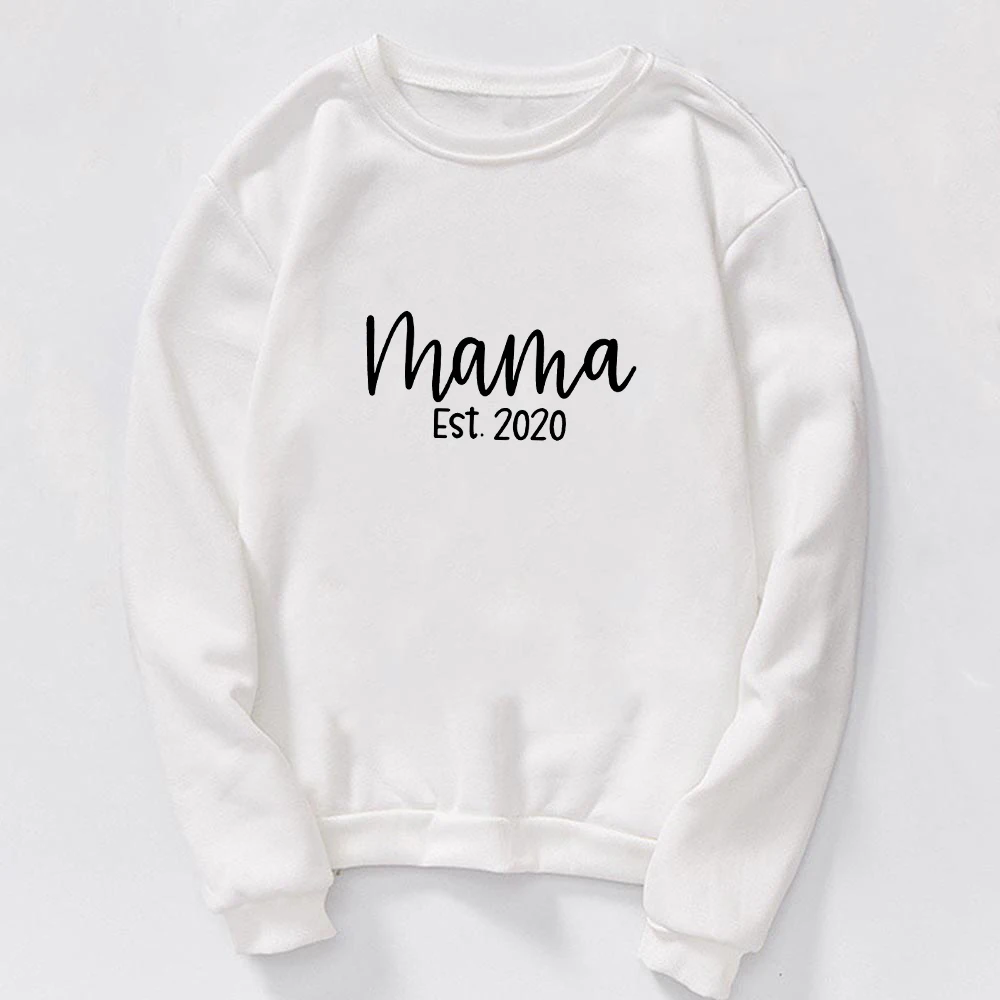 

Harajuku Streetwear Pullovers Brushed Tops Mother Gift Ropa De Mujer Blessed Mama Letter Print Women Sweatshirt Mom Life