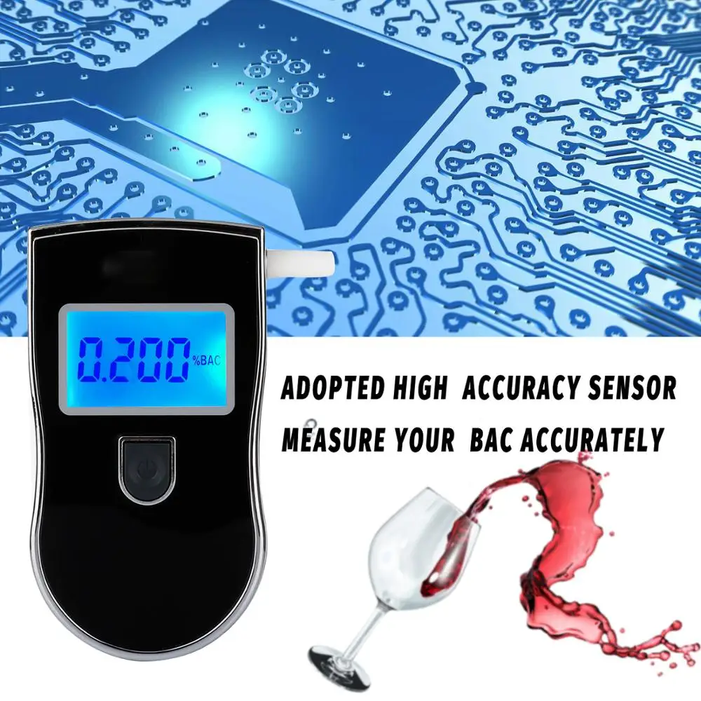 Professional LCD Display Police Digital Breath Alcohol Tester Breathalyzer Handheld Backlight alcohol Concentration Test | Автомобили и