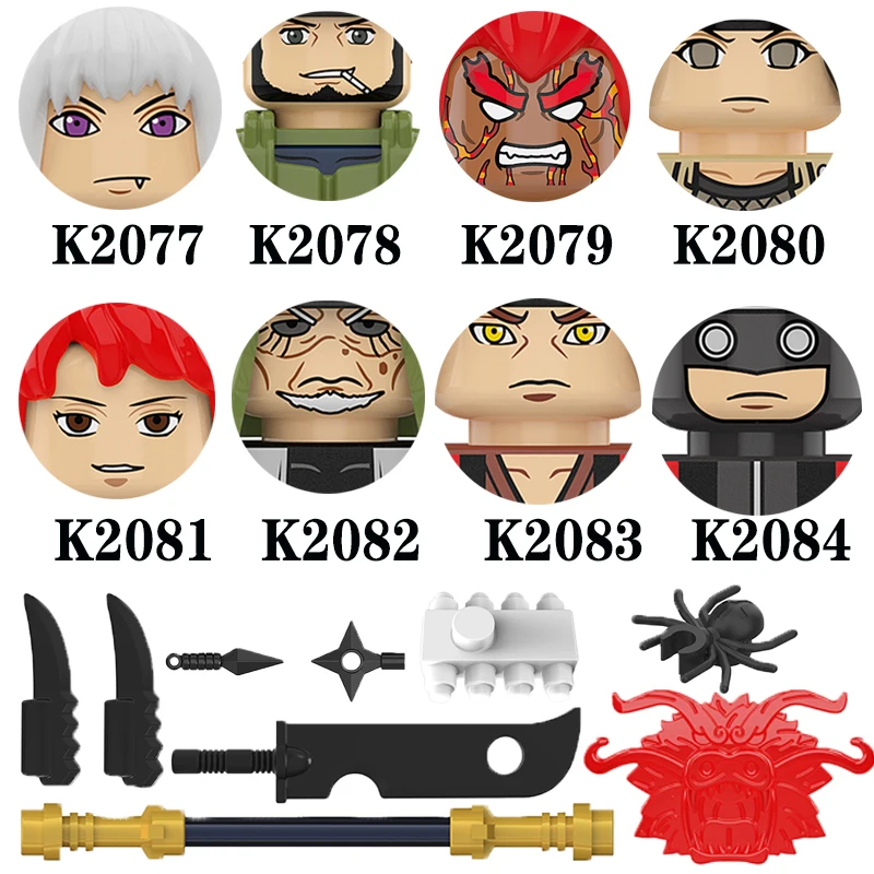 

Japanese Anime Action Figures Building Blocks Accessories Head Hair Weapon Kid Toys Creative Gift KDL811