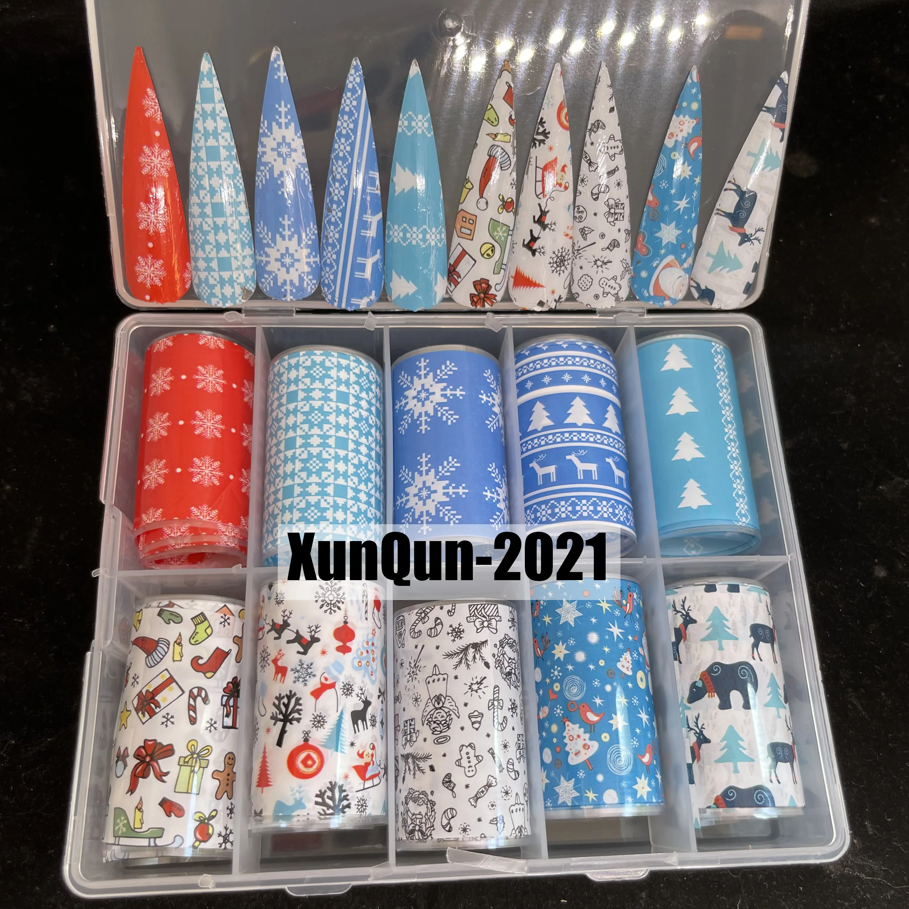 

Рождественская Фольга для ногтей XueQun 4*100cmBlue