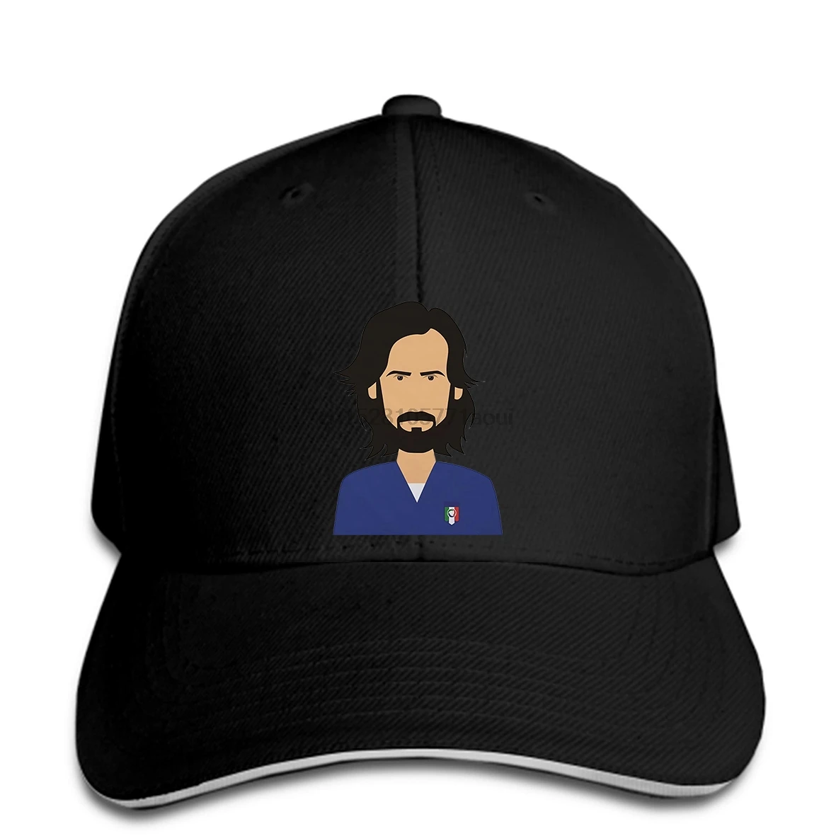 

Baseball cap Fashion Young Men's Funny Print hats Andrea Pirlo Cartoon Printings DIY Baseball caps for Men