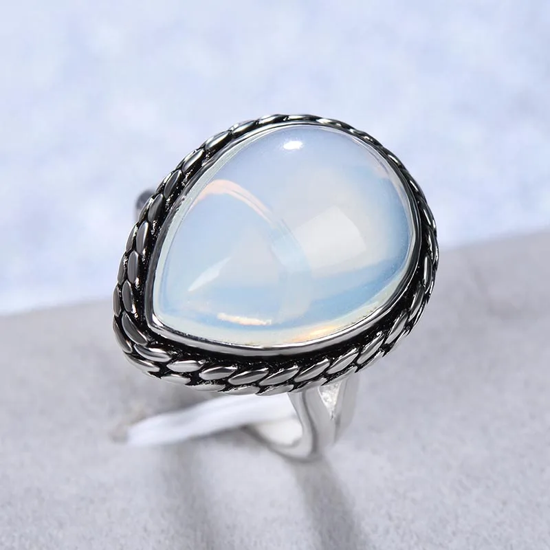 Кольцо Bague Ringen из стерлингового серебра 925 пробы для женщин, капля воды, пириформа, лист, простая Мода, студенческий подарок на день рождения, размер 5, 6,7, 8,9, 10