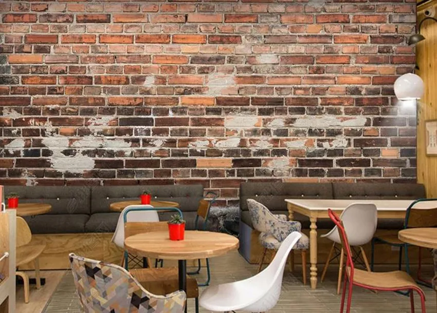 Настенная роспись классические ностальгические красные кирпичные обои 3D для