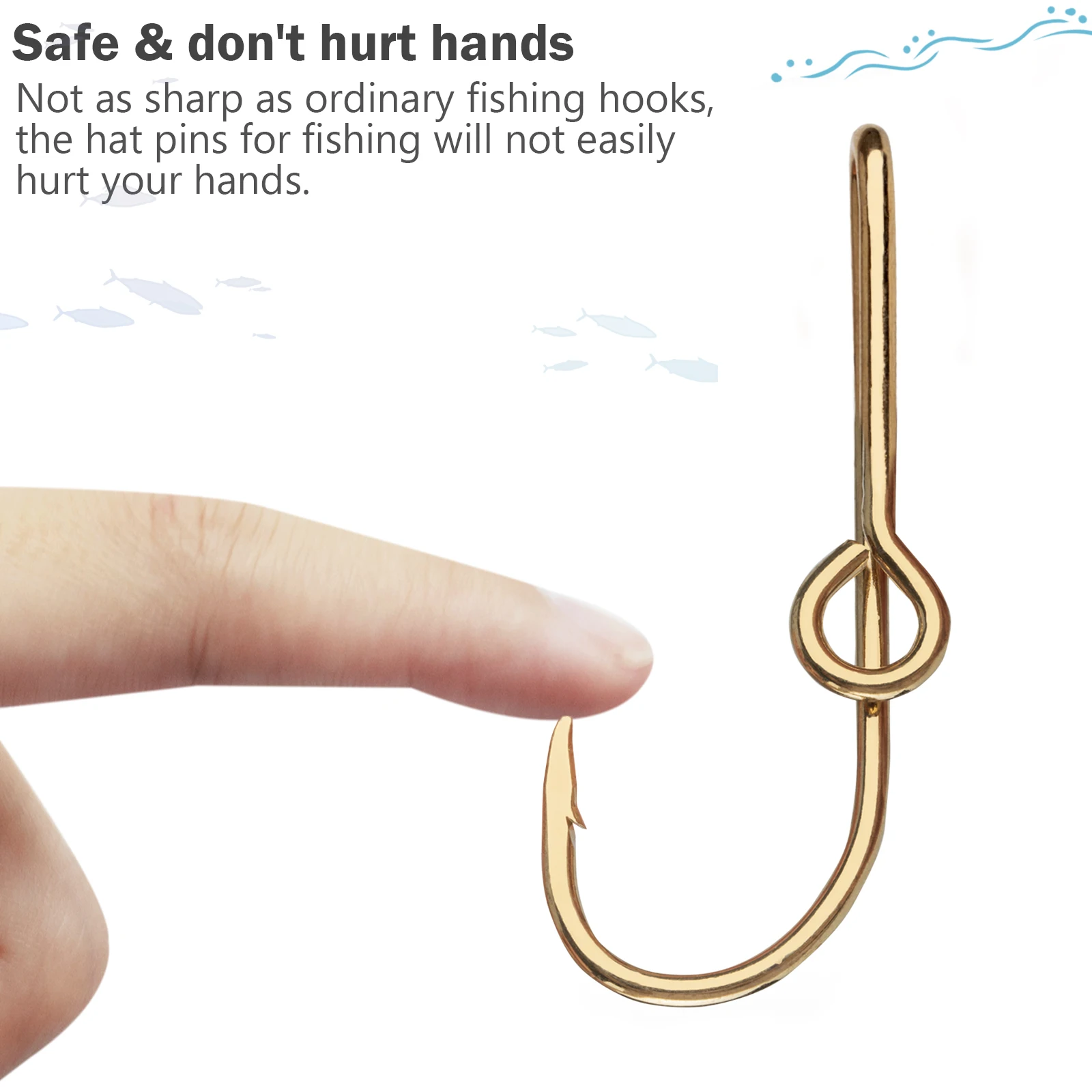 5 шт. рыболовный крючок зажим для шляпы золотой шляпа булавка Золотые рыболовные