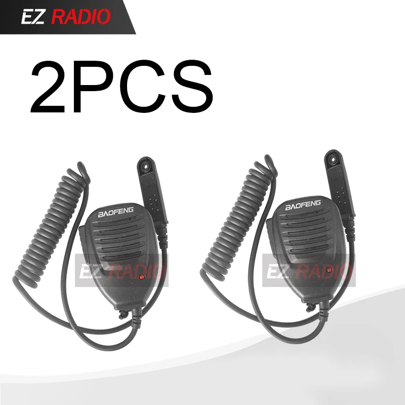2 PCS BAOFENG Walkie Talkie PTT микрофон динамик для UV-9R BF-A58 BF-9700 совместим с UV-XR UV-9R плюс GT-3WP UV-5S RT6 - Цвет: 2 PCS