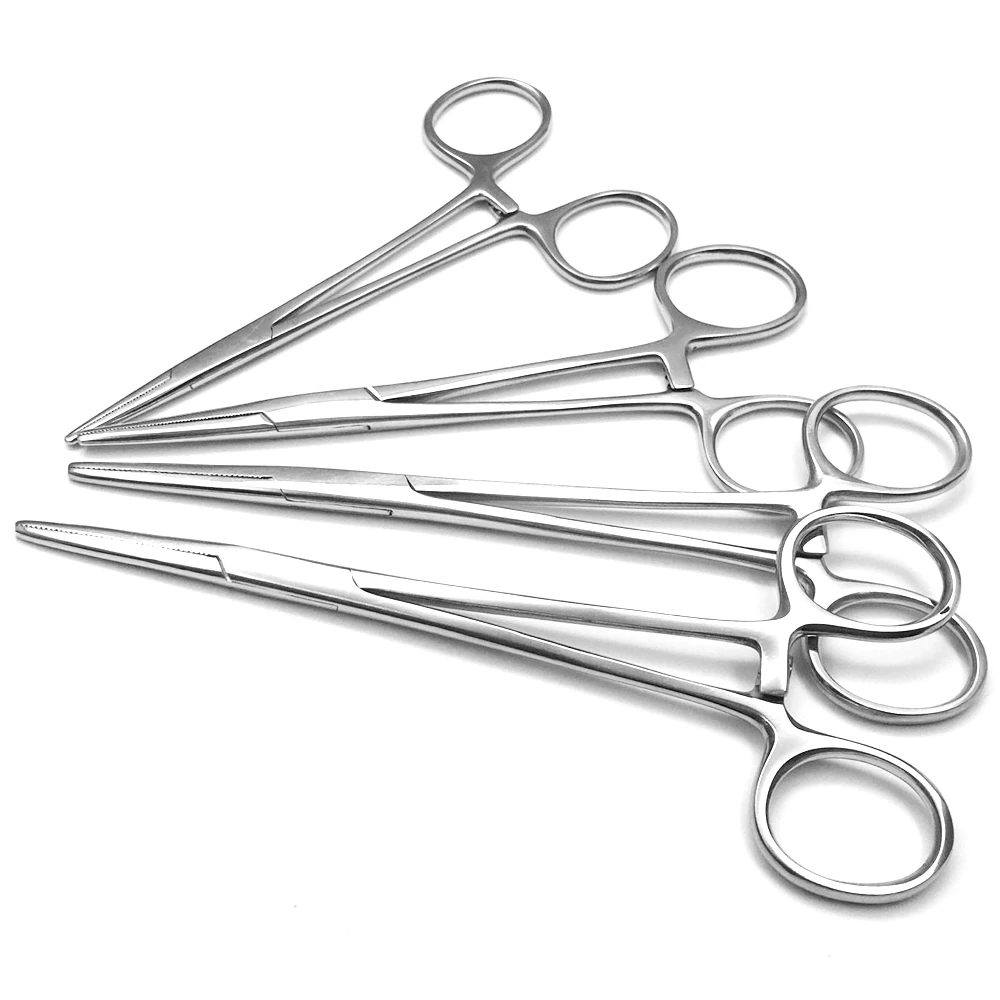 

12.5cm 14cm Forceps Epilation Tools Fish Locking Pliers Tackle Curved Tip Straight Tip Clamps Fishing Tools Scissor Line Cutter
