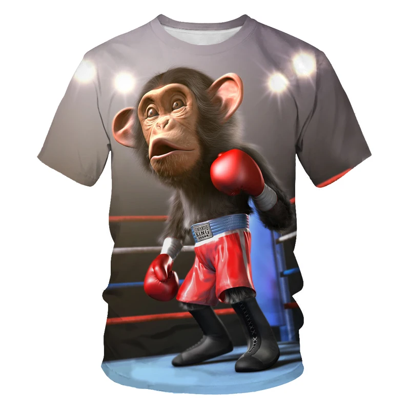 

Summer New Men's 3DT Shirt Animal World Funny Monkey Pattern Men and Women Short-sleeved Fashion Trend O-neck T-shirt