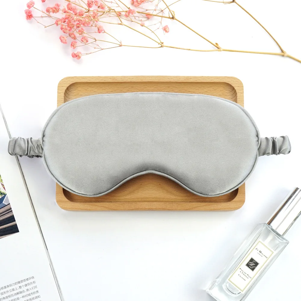 only grey mask Чистый шелк Двусторонняя затеняющая маска для век, маска для сна, повязка на глаза, повязка на глаза, тени для век, здоровье, сон, экран против света - Цвет: only grey mask