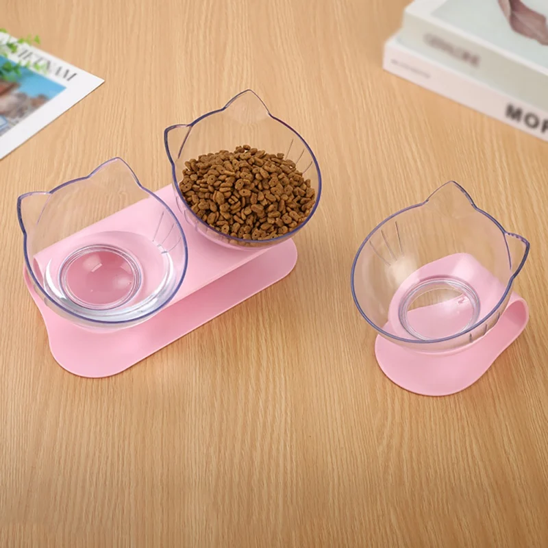 

Double Cat Bowls Non-slip Pet Bowls With Raised Stand Pet Food and Water Bowls For Cats Dogs Feeders Pet Products Cat Bowl
