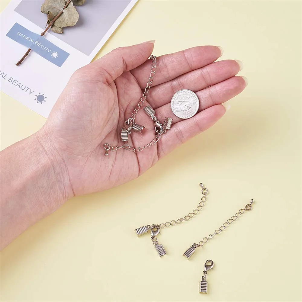 Набор латунных застежек и концов зажимов застежка-карабин с обжимом для шнура