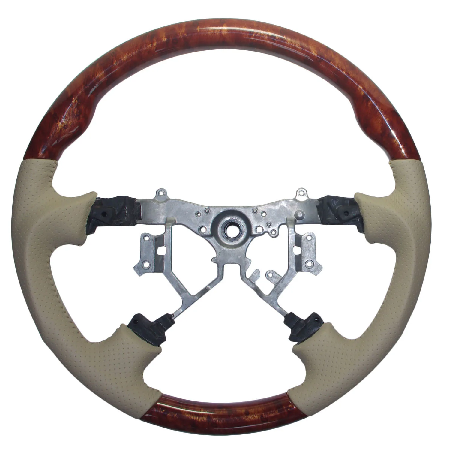 Tan Leather Кожа резьба по дереву рулевого колеса для 2003-2009 Toyota 4runner Sequoia Sienna, Tundra модель CAMRY Previa Tacoma Hiace Estima Hilux - Цвет: Tan Leather