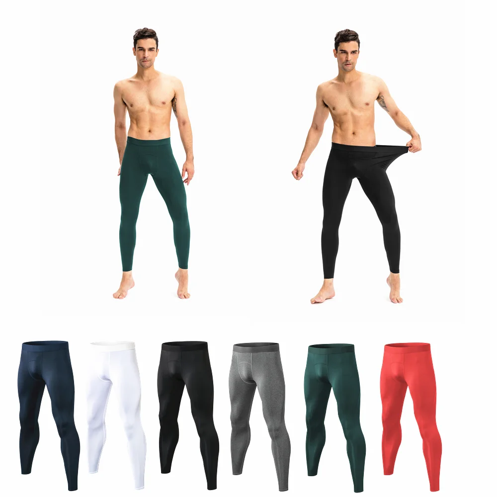 

Men Gym Leggings Running Sports Compression Pants Tight Elastic Quick Dry Fitness Training Trousers Workout For Yoga Activewear