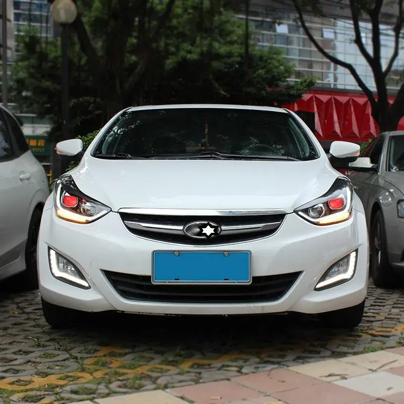 Автомобильные Внешние Luces Neblineros Para Автомобильные светодиодные Drl фары Задние Автомобильные фары в сборе 12 13 14 15 для hyundai Elantra