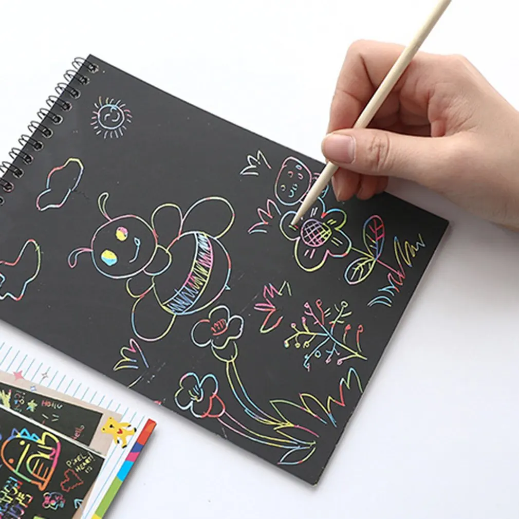 Волшебная скретч бумага для живописи с палочкой рисования Детская Игрушка