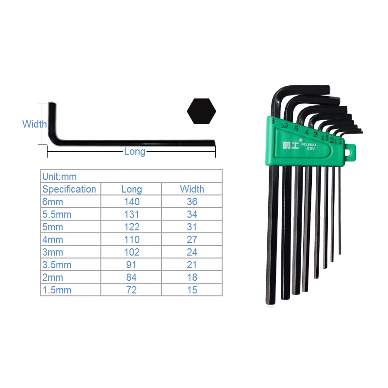 8 шт./компл. шестигранный ключ гаечный l ручка винты аппаратный для ремонта